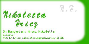 nikoletta hricz business card